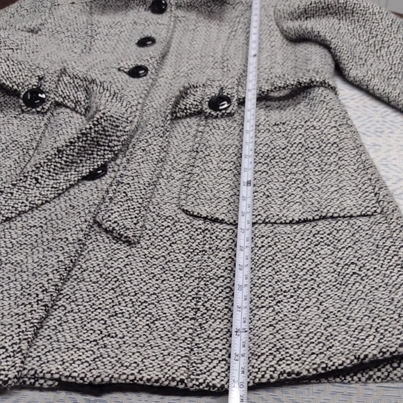 Liz Claiborne Gray Hooded Trench Coat 43%Polyester 39%Wool 6%Rayon - Picture 12 of 16